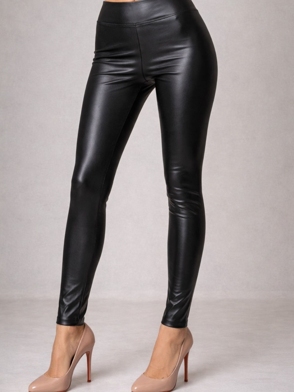 INC International Concepts Black Faux Leather Leggings